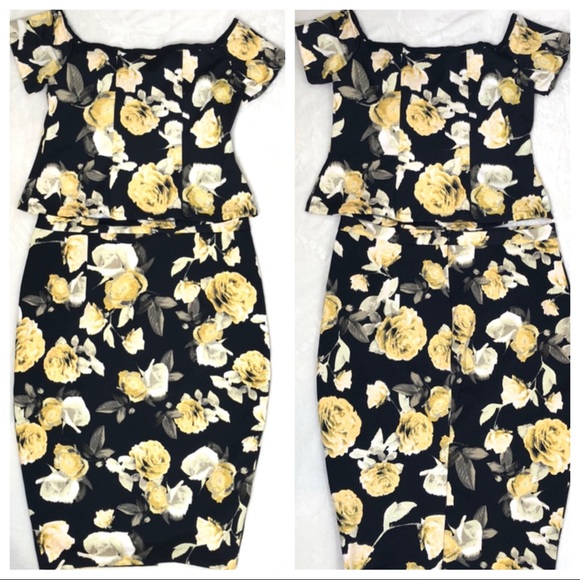 ASOS Curve Dresses & Skirts - ASOS Curve Two Piece Floral Set Crop/Pencil Skirt